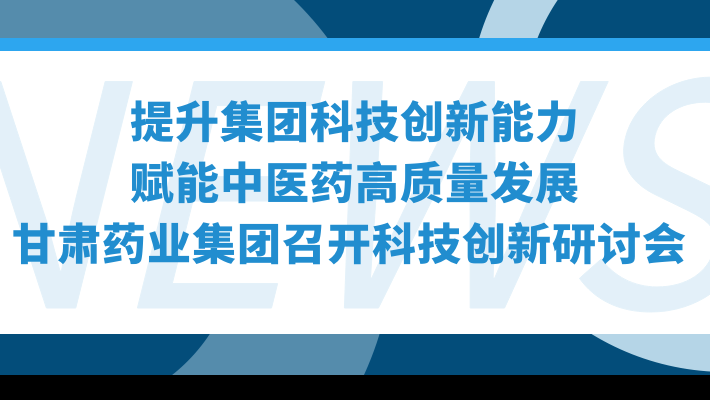 “提升集團科技創(chuàng)新能力，賦能中醫(yī)藥高質(zhì)量發(fā)展”—甘肅藥業(yè)集團召開科技創(chuàng)新研討會